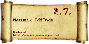 Matusik Tünde névjegykártya